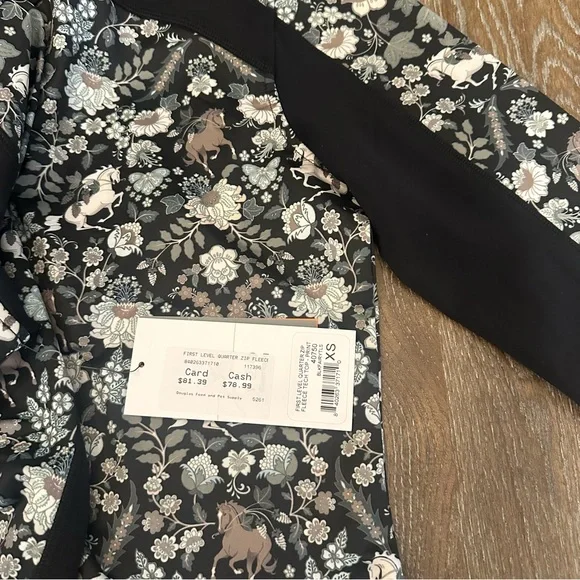 Kerrits Black and Gray Floral Long Sleeve Top - Picture 12 of 14